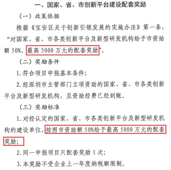 5000萬項目申報獎勵！寶安區(qū)創(chuàng)新平臺及相關(guān)機(jī)構(gòu)有福了！